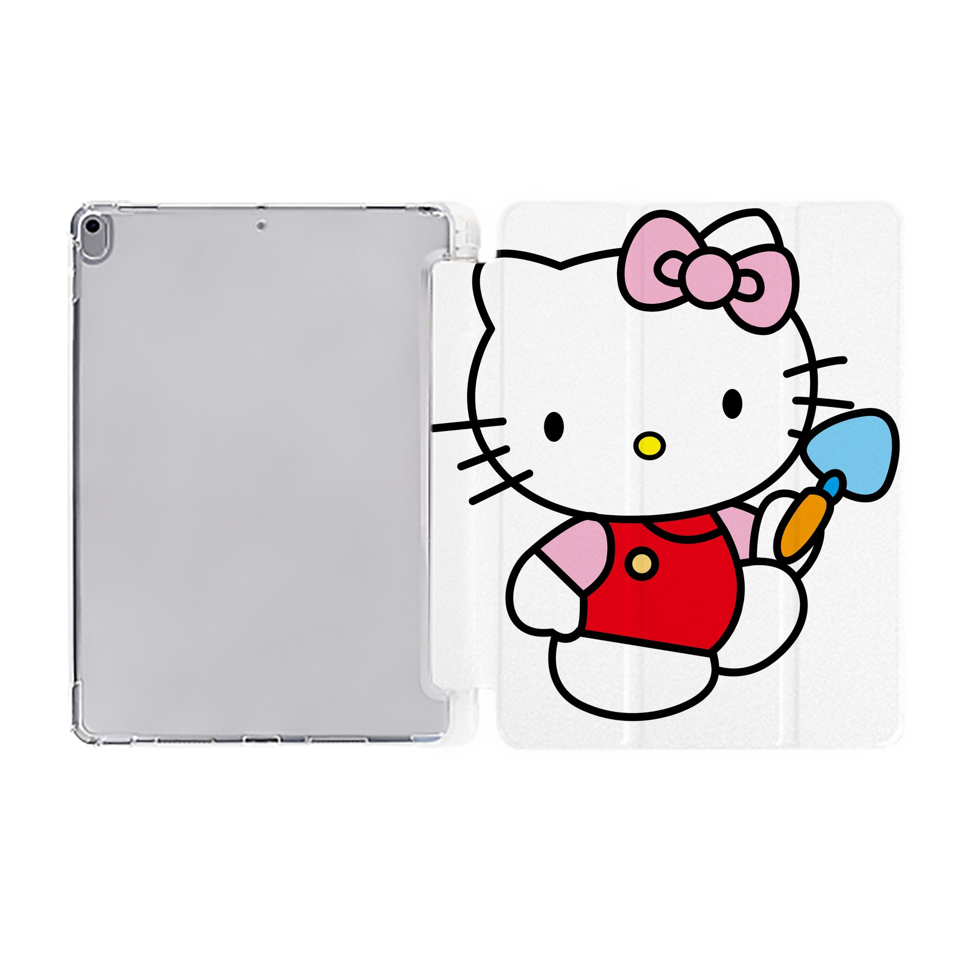 （画像用） Hello Kitty ハローキティ IPad ケース ペン収納付き 三つ折りスタンド PUレザー×シリコン 対応機種9.5/10.5/10.9インチ